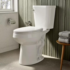 Tall Toilet 19 In. White Elongated Bowl 2-Piece High Toilet 1.28 GPF Single Flus