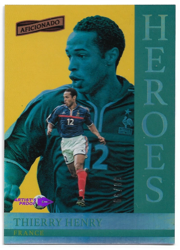 Thierry Henry /99 Artist’s Proof Red Heroes 2017 Panini Aficionado France RARE - Image 3 of 4