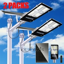 3000W Waterproof  Solar Street Light LED Outdoor Dusk-To-Dawn Super Bright+Pole