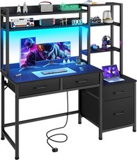 Computertisch mit Schubladen, Home Office Eck Computertisch Ablagen & Ablage...