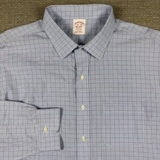 Brooks Brothers Men's Shirt 18.5 18 1/2 38 Long Sleeve Blue Madison Cotton New