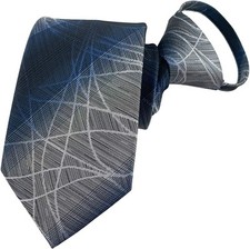 Zipper Ties for Men, 2.76 Inch Classic Woven Silk Zip Necktie Pre-tied Grey