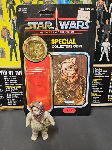 Star Wars 1985 Last 17 Warok With Original 92 Back POTF card And Collectors Coin