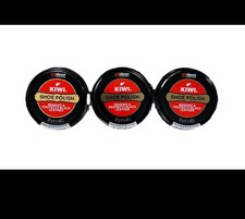 Lot of 3 KIWI Black Shoe Polish Paste 1.125 oz 32g Military Boot Polish