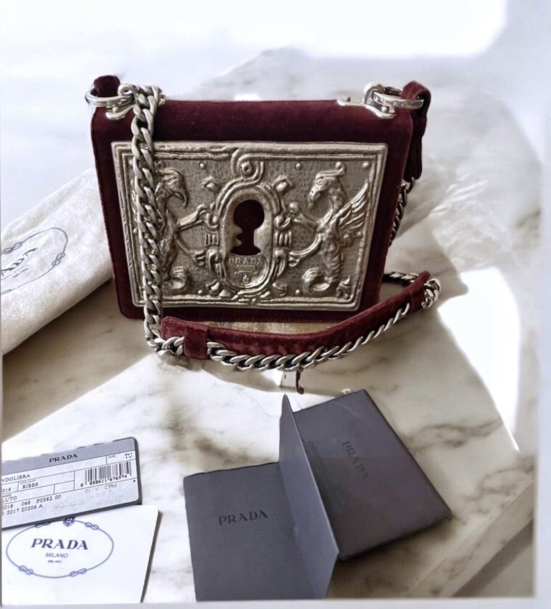 Prada Lock Trunk Bag Crossbody Authentic Bag | eBay