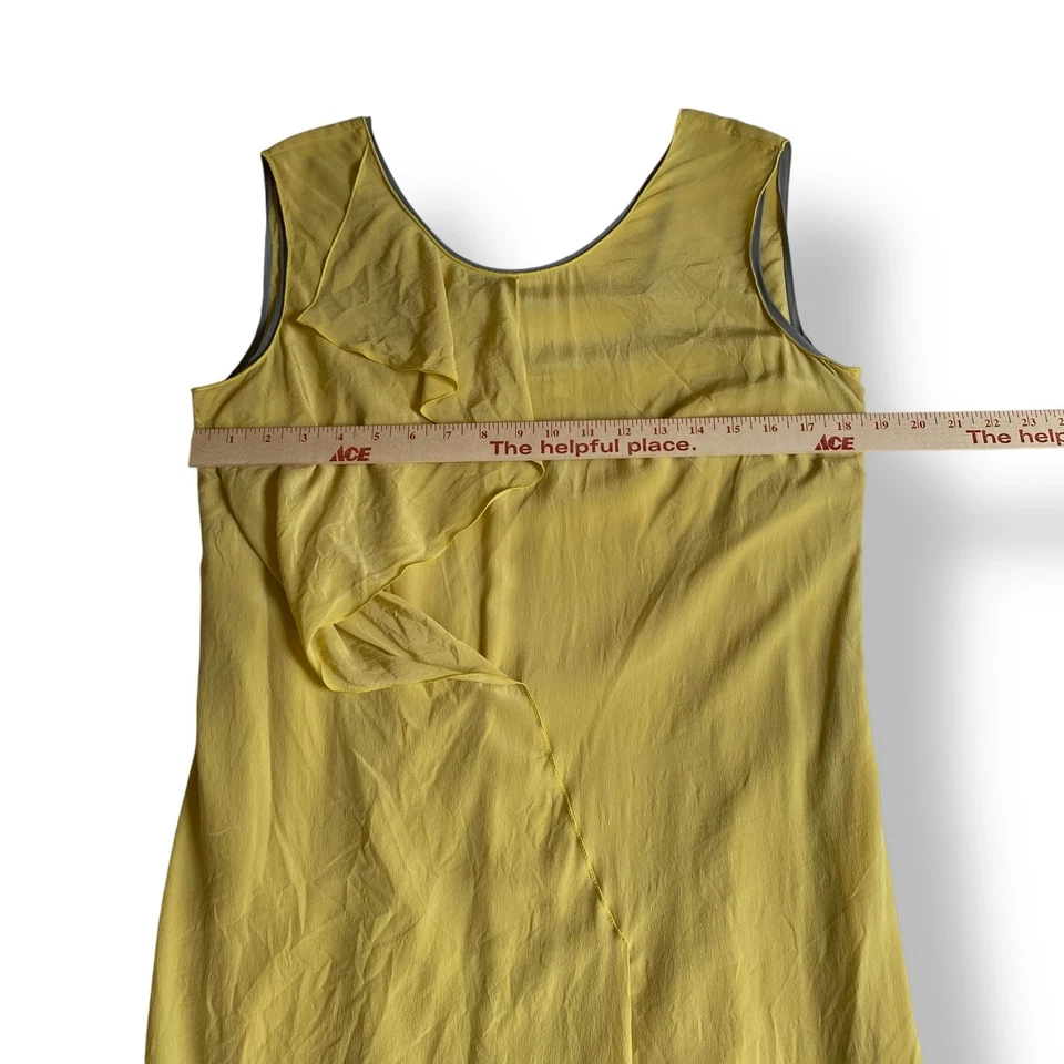 Disfraz Nacional Crudo Amarillo Volantes Italiano Seda Mini Vestido Talla 48 EUR Foto 3 de 4