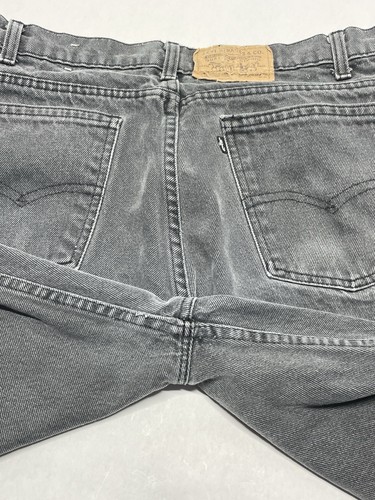 VTG 80s Levis 550 Black Charcoal Wash Jeans 36x34 (34x34) Made USA Grunge Loose - Picture 14 of 19