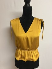 Banana Republic Size XS TP Womens Top Peplum Elastic Waist V Neck Sleeveless