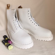 Dr. Martens 1460 Vegan Bex Mono Optical White EU 47 UK 12 Kemble + Schnürsenkel