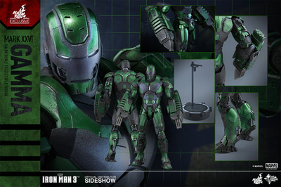 NEW!! Hot Toys Sideshow Exclusive Iron Man 3 Gamma Mark XXVI 26 1/6 Scale MMS332