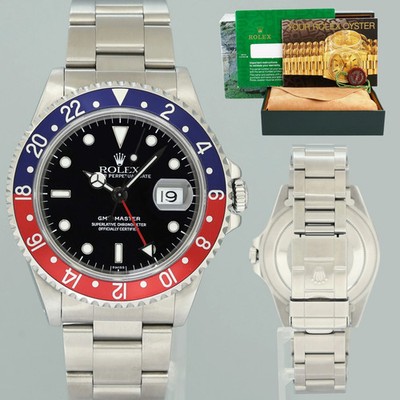 MINT Rolex GMT-Master II Pepsi Blue Red Steel 16700 40mm Watch Box
