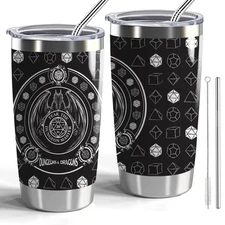 Dungeons & Dragons DND Tumbler Dungeon Master 20oz Tumbler with Lid and Straw...