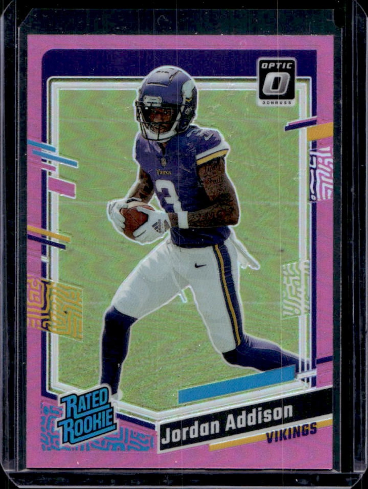 2023 Donruss Optic Jordan Addison Pink Prizm Rated Rookie #271 Vikings