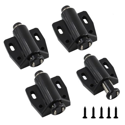 4 Pcs Black Magnetic Touch Latch Push to Open Cabinet Door Catch Hardware