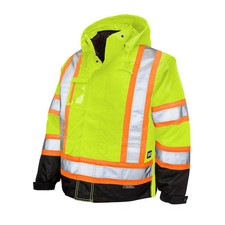 Men's Hi-Vis 5-in-1 Safety Jacket, 300D Poly with PU Coating, Fluorescent