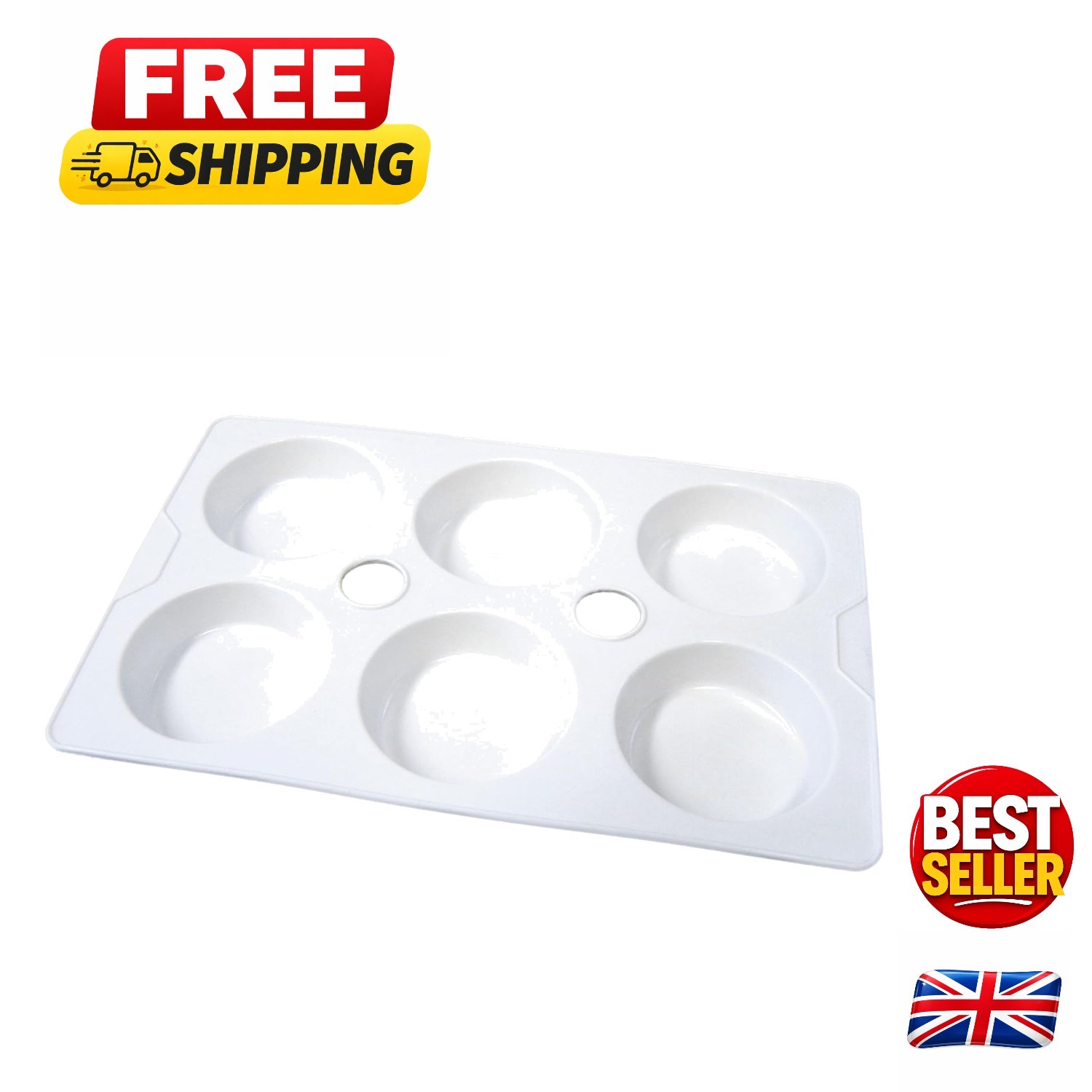 Durable 6 Well Economy Palette - Ideal White Plastic for Creative Projects