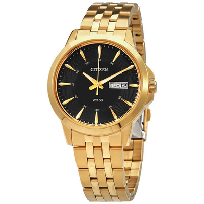 Citizen BF2013-56E Men's Gold-Tone Quartz Watch Black Dial Day-Date 41mm