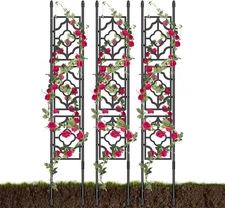Garden Trellis Tall Plant Climbing Fence Trellis Decorative Outdoor, Black Latti