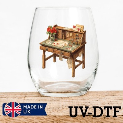 Valentinstag Tisch 8 Stück UV DTF Aufkleber - Glas Laptop Becher Tasse xk278