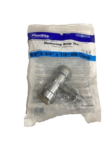 JONES STEPHENS C77445LF 3/4" x 3/4" x 1/4" REDUCING STOP TEE - Picture 1 of 3