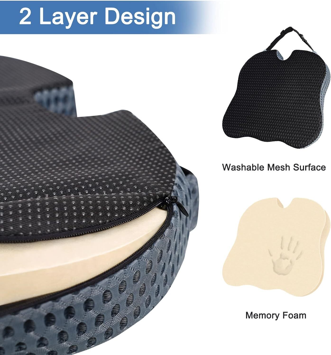 Foam Seat Cushion Pain Support Orthopaedic Lumbar Back Wedge Car Office