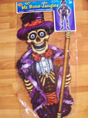 40'' Mr Bone Jangles Vintage 2002 Beistle Jointed Halloween Decoration NOS