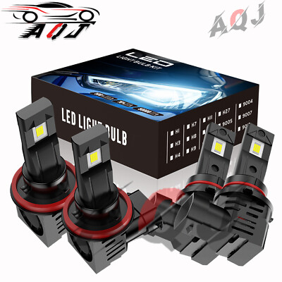 For Honda Insight 2010-2014 4x 9005 H11 6000K LED Headlight Bulbs Hi-Low Beam