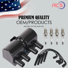 Ignition Coil + Spark Plug + Wires OEM for Chevy Aveo Pontiac Wave Suzuki UF503