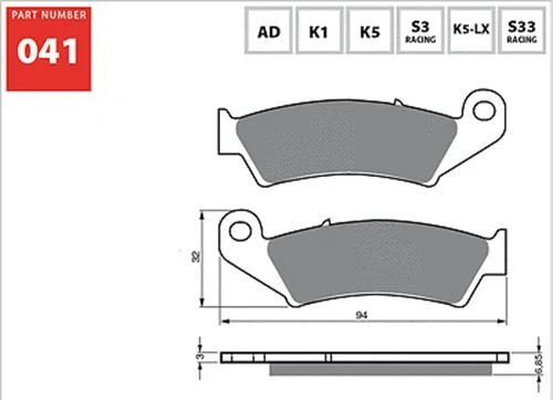 GasGas EC, MC, MX Front Brake Pads GOLDfren 041K5 Foto 2 de 3