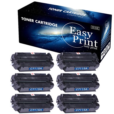 6PK C7115A 7115A Toner Cartridge Laser Jet 1200 3320n MFP Printer Monochrom
