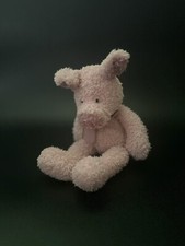 Vintage Russ Berrie PINKY Pink Pig Plush Cranberry Patch Stuffed Bow Ribbon 11"