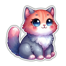 Cute Cat Wall Decal Sticker 18X18cm Large