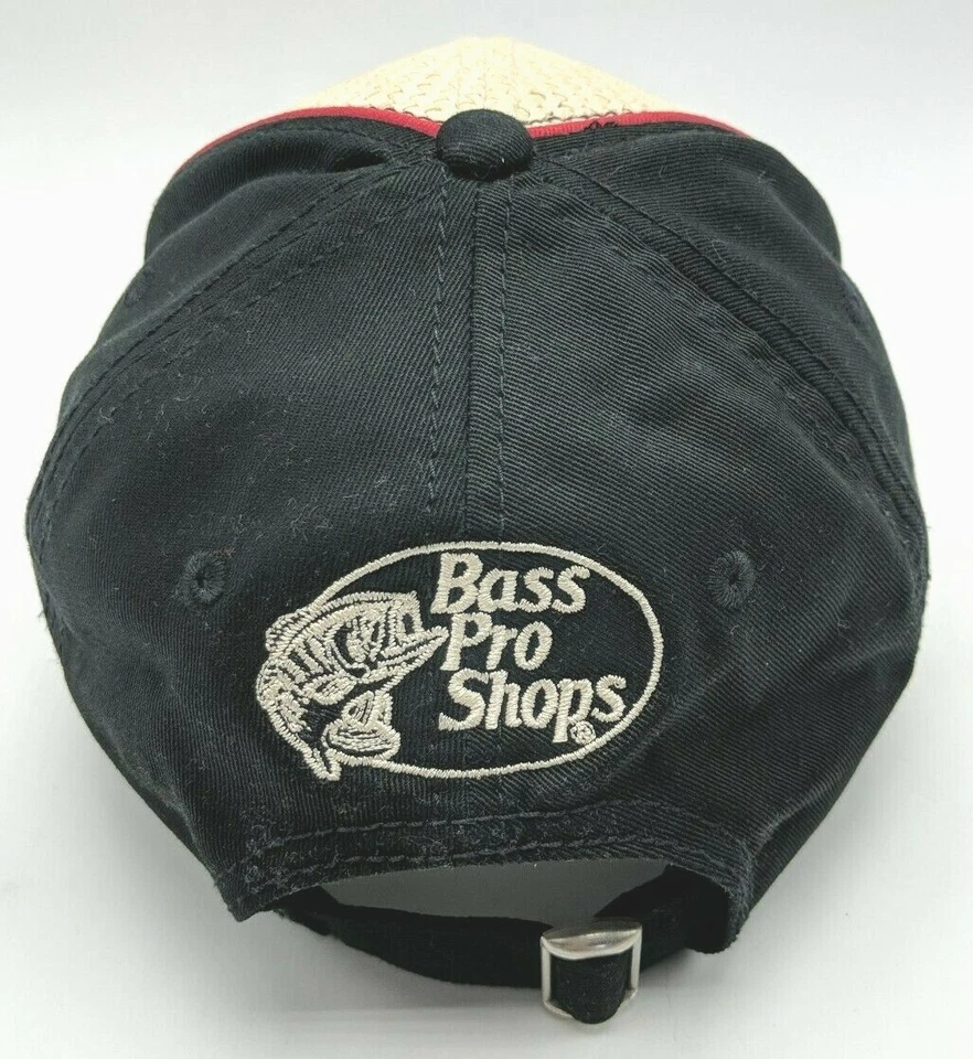 BASS PRO SHOPS Sombrero Paja Frontal Beige Negro Gorra Ajustable Foto 4 de 4