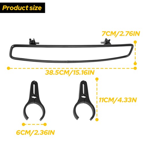 1.75" Center Rear View Mirror Roll Cage Bar UTV Mirrors For Polaris Ranger RZR - Picture 2 of 11