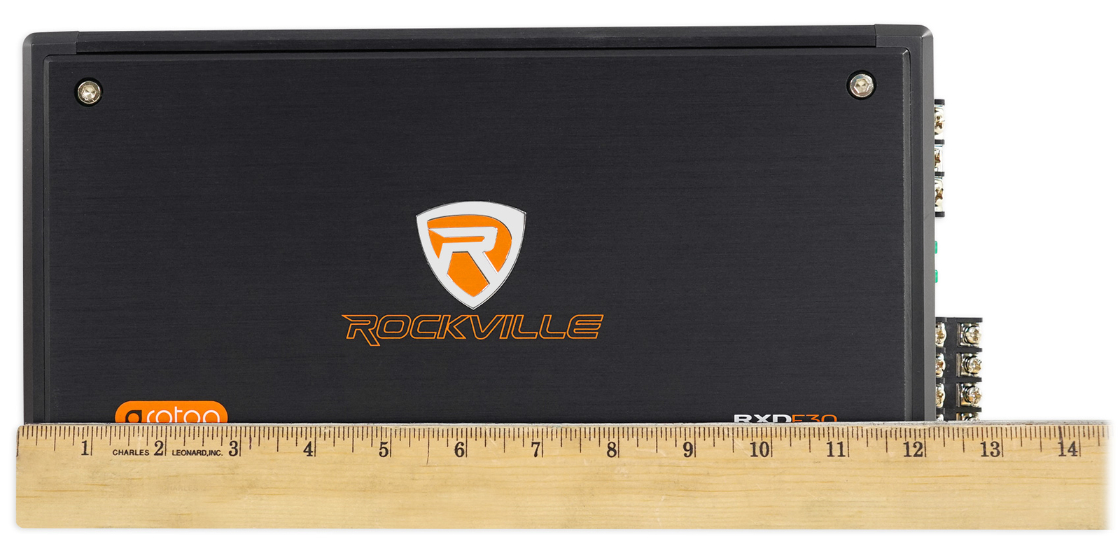 Автомобильный квадроцикловый усилитель Rockville RXD-F30 Micro мощностью 2400 Вт пиковый 4 канала 4x150 Вт Комплект усилителей