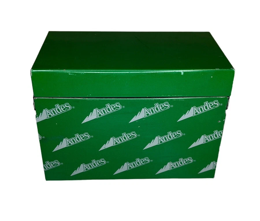 Vintage Andes Candies Green Tin Recipe Card Box - Image 2 of 4
