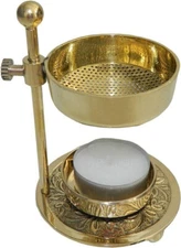 Brass Adjustable Incense Resin Burner Charcoal Free 5.5 Inch For Home