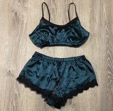 Super Cute Satiny Lace Boy Short Pajama Lounge Set