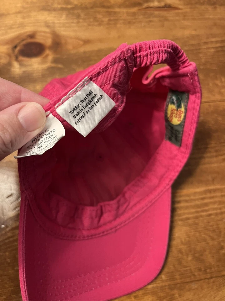 GORRA GORRA DE PELOTA DE BÉISBOL ROSA PARA NIÑAS PEQUEÑAS BASS PRO SHOPS Foto 4 de 4
