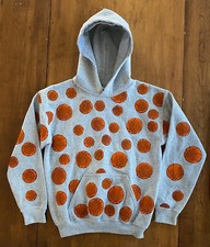 Boys GILDAN LONG SLEEVE BASKETBALL HOODIE SWEATSHIRT Gray POCKET Size Medium