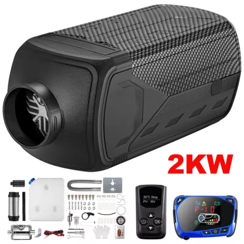 2KW 12V Air Diesel Night Heater LCD Remote Control For Car Truck Motor Boat UK