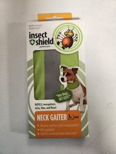 Insect Shield Repellent Gear -Neck Gaiter for Dogs - Size Large -Green