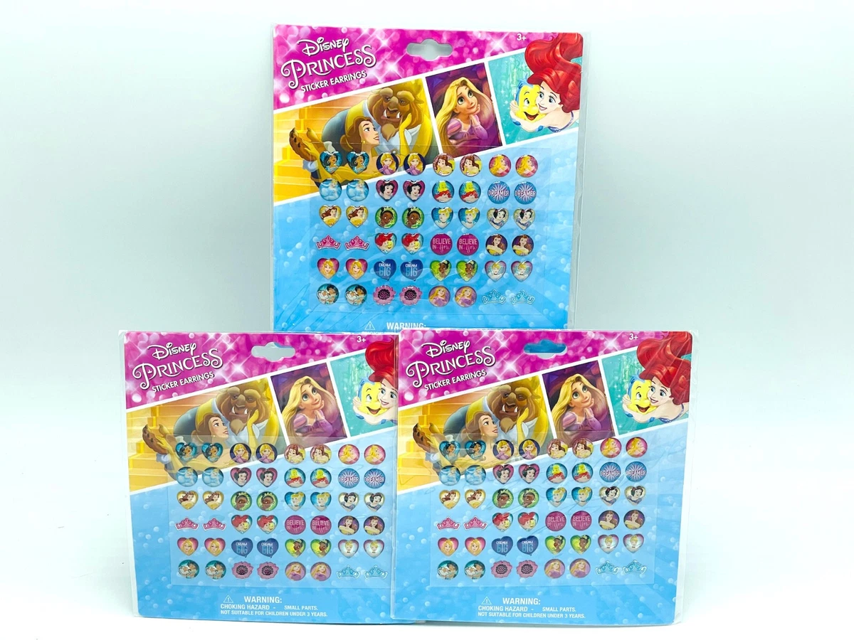  Disney Princess Kids 24-pair Sticker Earrings (Pack of 3) :  Toys & Games