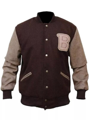 LIFEMANIA Baked PAN Jacket（B.Brown） S Men's B Logo Hotline Miami Payday 2 Letterman Wool Varsity Brown