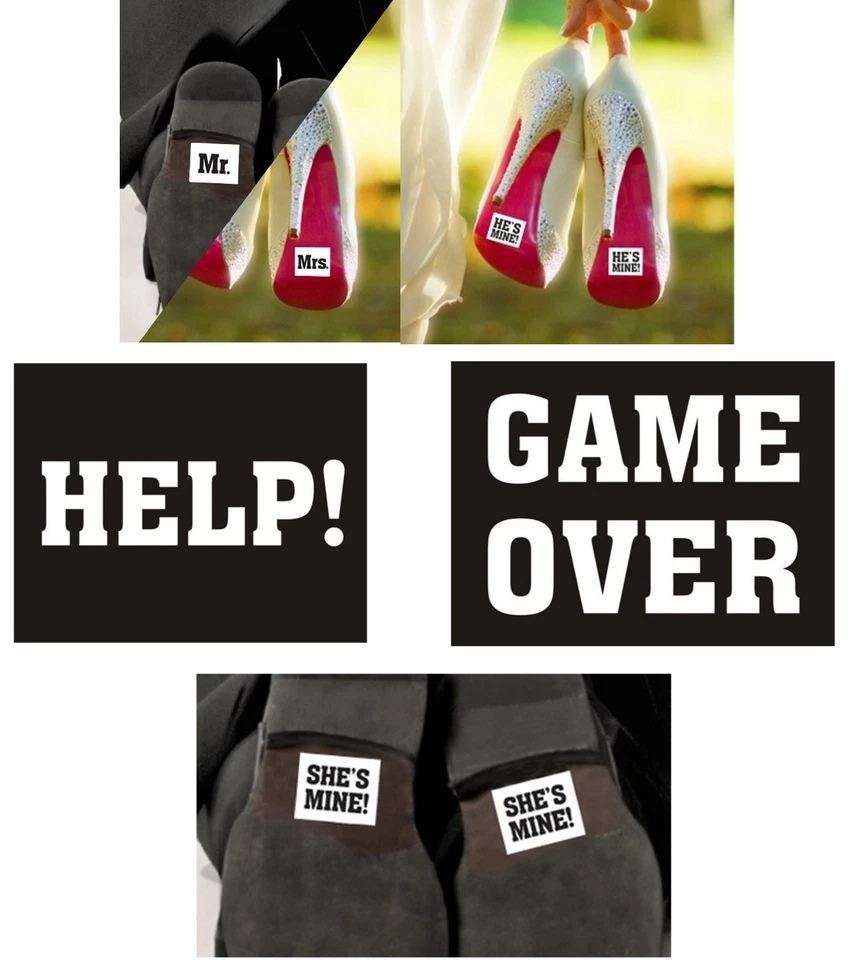 Schuhsticker Scherz Aufkleber für Brautschuhe Hochzeit Schuh Sticker