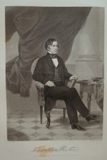 FRANKLIN PIERCE 14th US PRESIDENT 1864 Engraved Antique Print