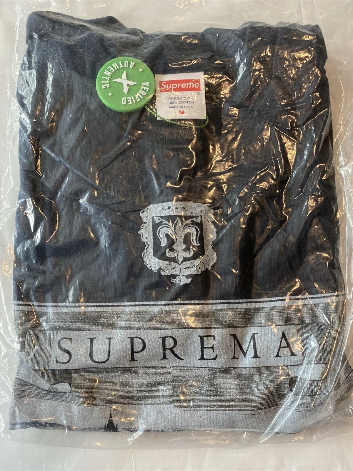 NEUF T shirt Supreme SS18 FIORENZA   BLEU MARINE   Medium