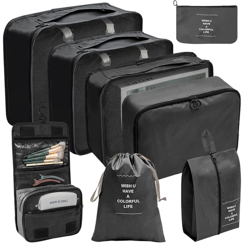 8-teiliges Reisegepäck Organizer Set Koffer Aufbewahrung Taschen Kleidung Packwürfel - Bild 20 von 29