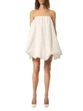 Interior Augie White Strapless Cotton Balloon Minidress Size 10 $1650