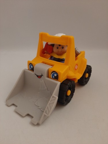 Fisher Price Little People Yellow Bulldozer and Construction Worker Figure Toys - Picture 2 of 19